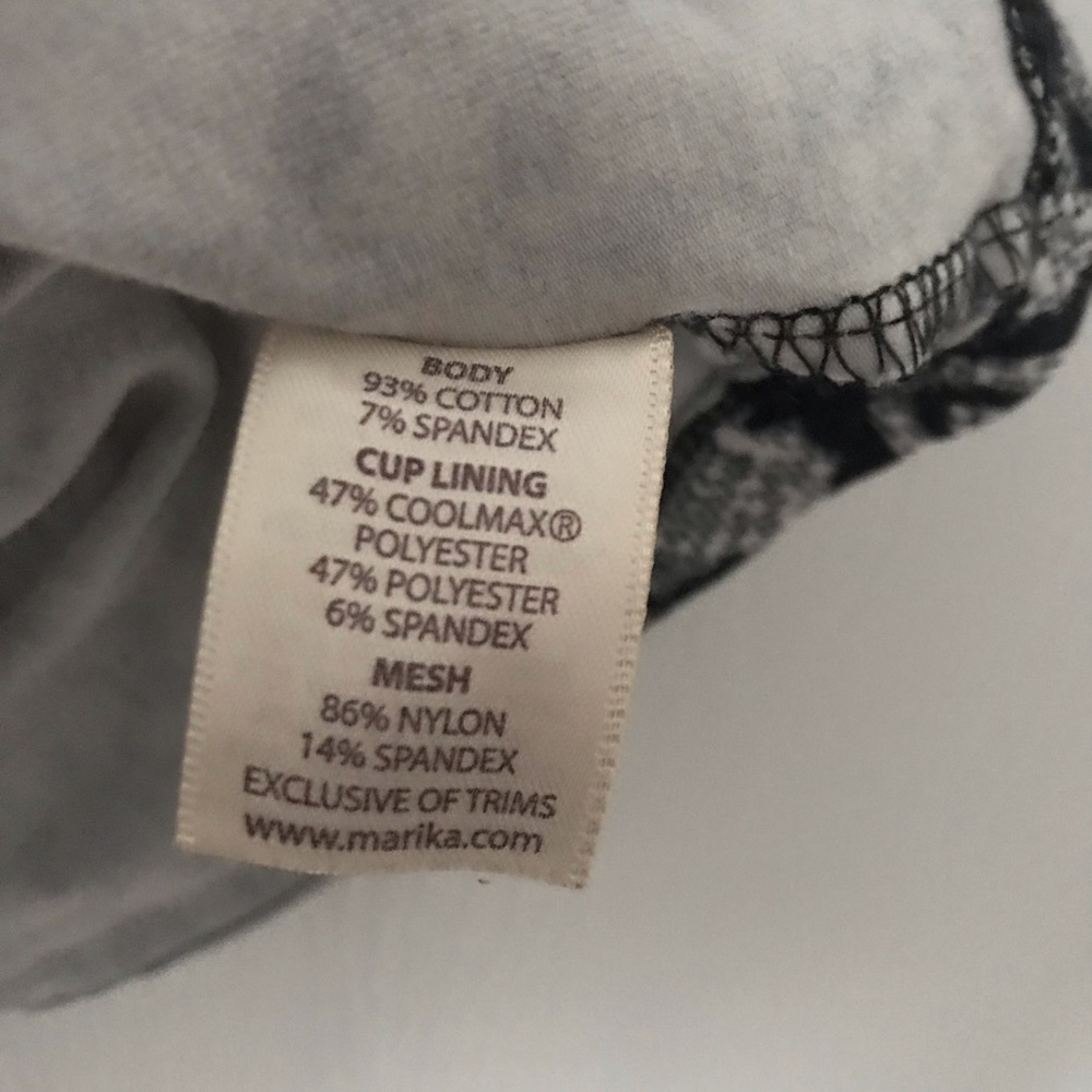 ❌SOLD❌ MARIKA Black & White Lace Print Tan L - Picture 4 of 4